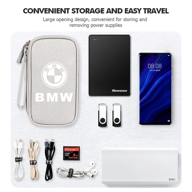 BBKB9 Car Travel Phone Data Line Storage Multifunction Oxford Bag For BMW Performance X1 M3 M6 F01 F02 E34 E36 E60 F10 F20 X6