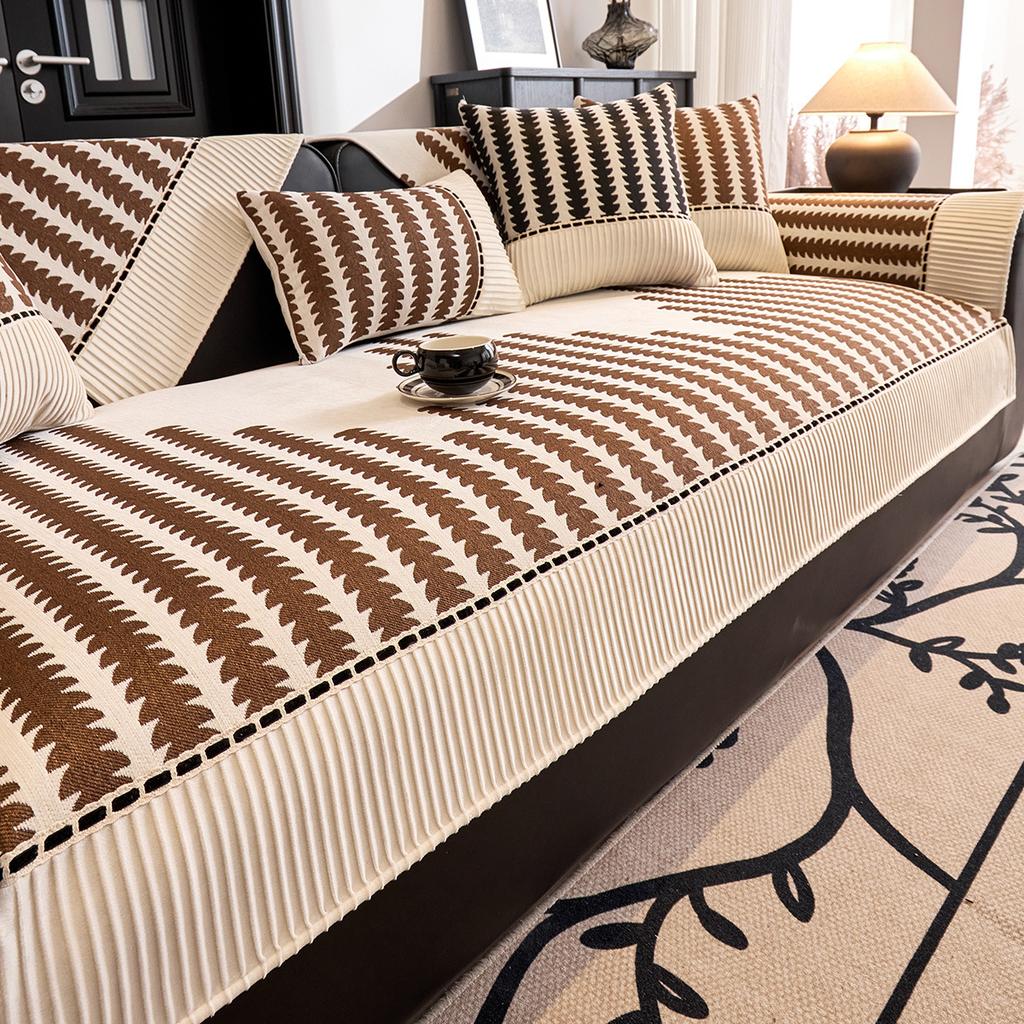 French High-End Sofa Cushion, Universal In All Seasons, Non-Slip Seat Cushion, Fashionable Splicing Sofa Cover, Cover Cloth, Backrest Towel