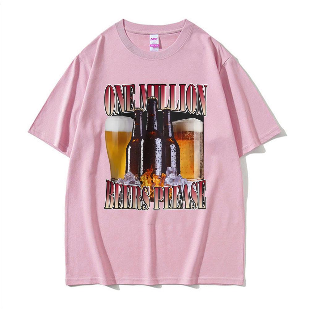 Bar Party Humor Funny Drinking Beer Please Graphic TShirt High Street Pop Short Sleeve T Shirts Unisex TShirt