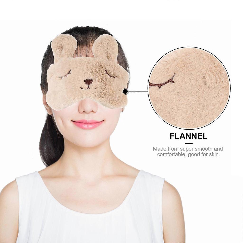 Beige USB Eye Mask Electric Steam Eyeshade for Sleeping 4Pcs Eye Pad