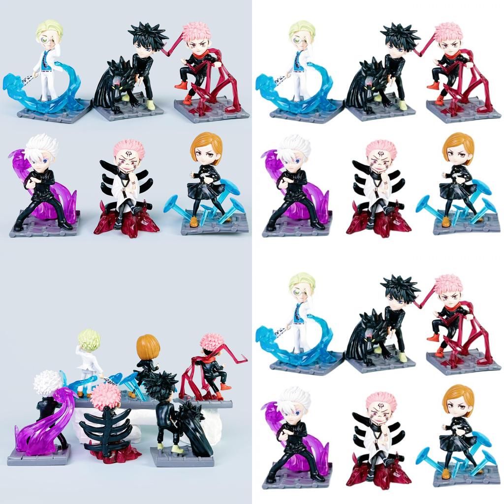 Коллекция ПВХ фигурок Jujutsu Kaisen с эффектами боевых сцен для коллекционеров и декора
