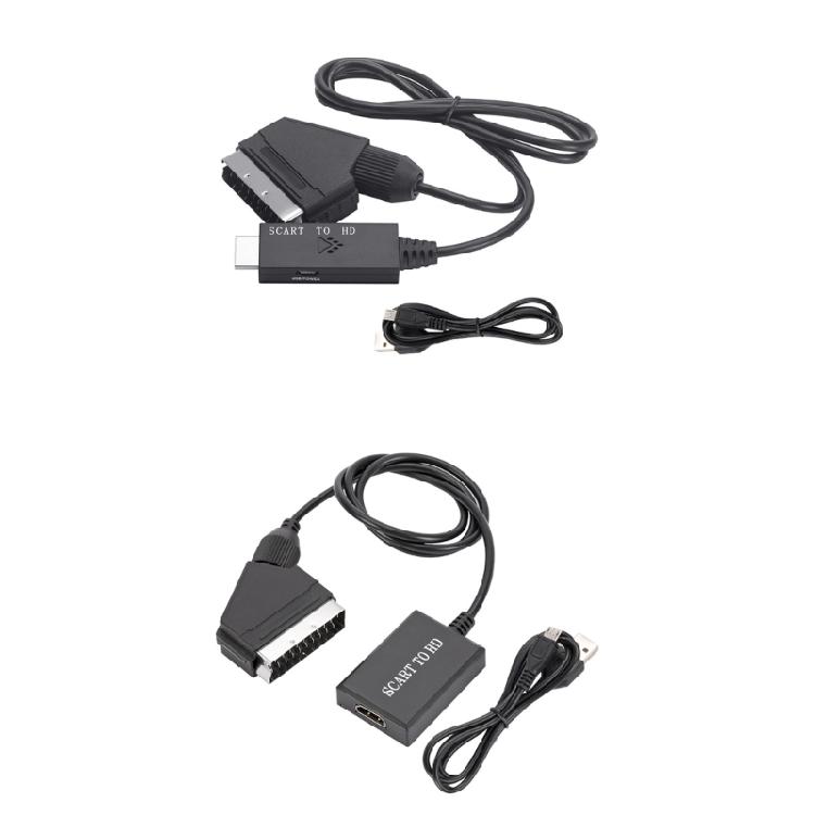 Портативный адаптер-конвертер SCART в HDTV для мгновенного преобразования сигнала в высокое разрешение. Установка драйверов не требуется.