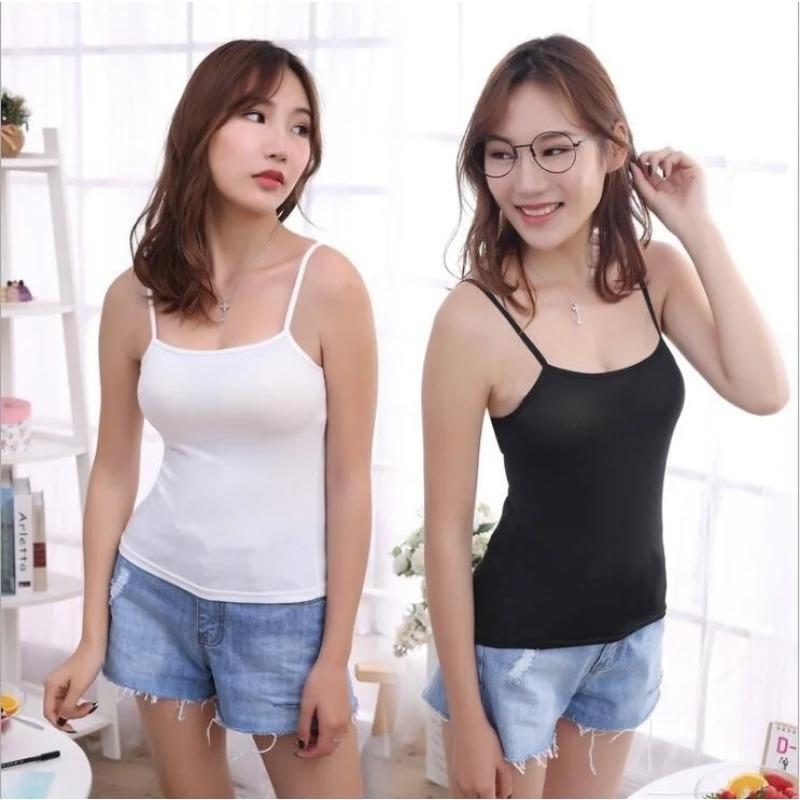 Женский базовый жилет, майки на бретельках, универсальное тонкое нижнее белье, укороченный топ, майки, эластичная рубашка без рукавов с лямкой на бретельках