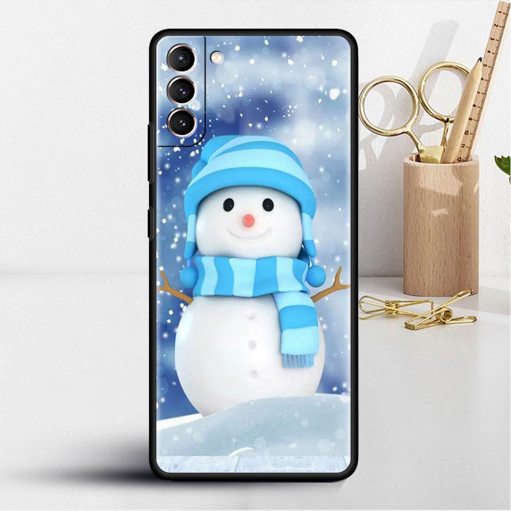 Мультяшный снеговик Рождественский мягкий чехол для Samsung Galaxy S22 S20 FE S21 S10 S9 Plus S8 Note 20 Ultra 10 Lite чехол для телефона