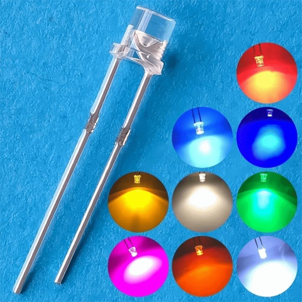 100Pcs Wide Angle LEDs LED Light Diodes Flat Top LED Lamp Bulbs Signage Decoration