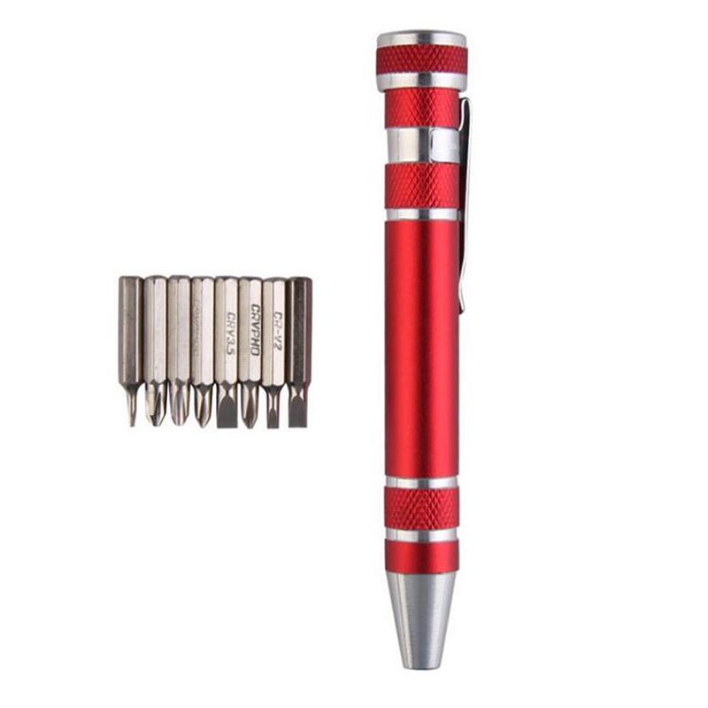 Multifunction 8 In 1 Pocket Precision Mini Screwdriver Pen Repair Hand Tools Kit