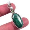 Подвеска из натурального малахита, перидота, стерлингового серебра 925 пробы, 1,75'' U5h88