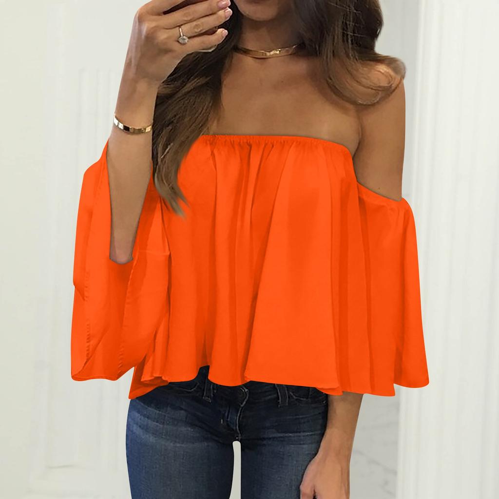 Женский топ-труба, однотонный сексуальный топ без бретелек