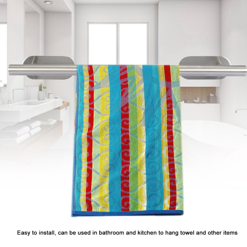 Stainless Steel Rectangle Bathroom Kitchen Single Bar Towel Rack Shelf Holder