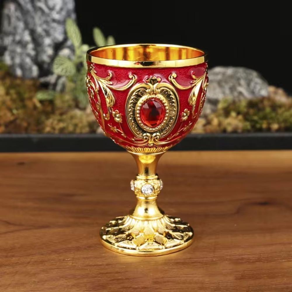European Style Wine Glasses Embossed Chalice Decorative Goblet  Gift