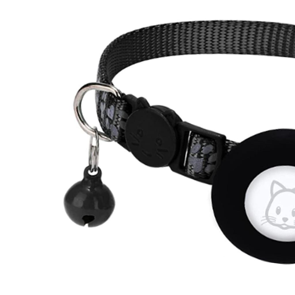Ошейник для кошки с локатором, предотвращающий потерю, светоотражающий ошейник для кошки с GPS, с безопасной застежкой и колокольчиком для маленького питомца