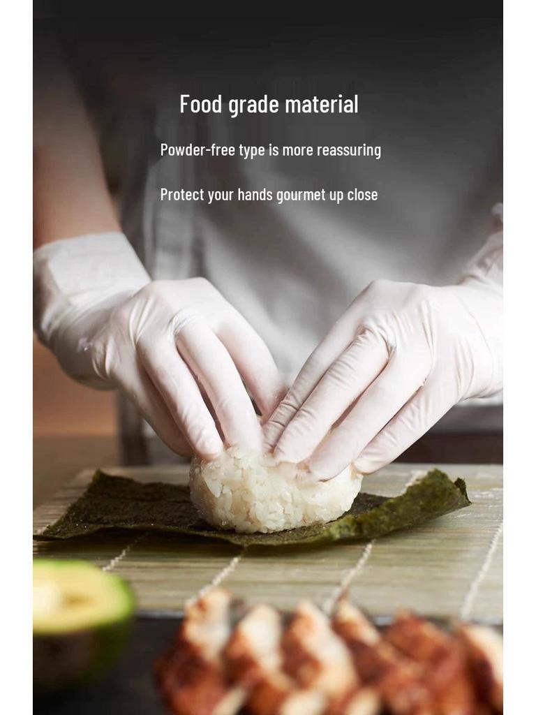 Thickened Nitrile Gloves - Disposable, Food Grade, Durable Protection for Kitchen, Housework & Vegetable Cutting (Women's)