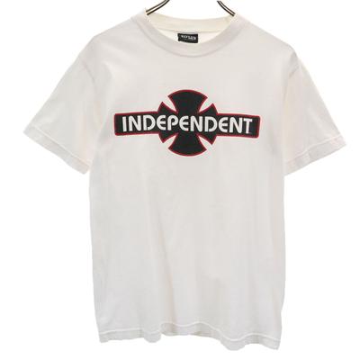90-е Старая Независимая Футболка с коротким рукавом Логотип Железный Крест S INDEPENDENT Мужская Б/У