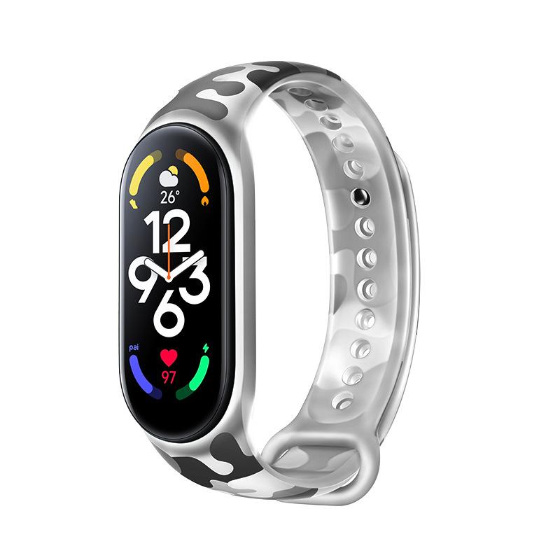Xiaomi ремешок для Xiaomi Mi Band 7 флуоресцентный камуфляжный браслет силиконовый сменный ремешок для xiaomi mi smart Band 7 6 5