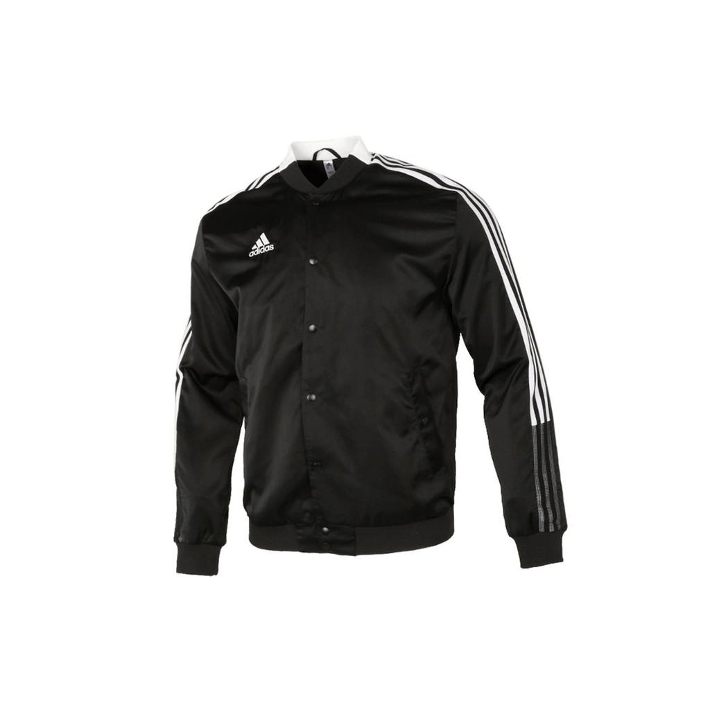 adidas Классическая полосатая ветровка с логотипом, повседневная бейсбольная куртка, мужская верхняя одежда, черный GL6860