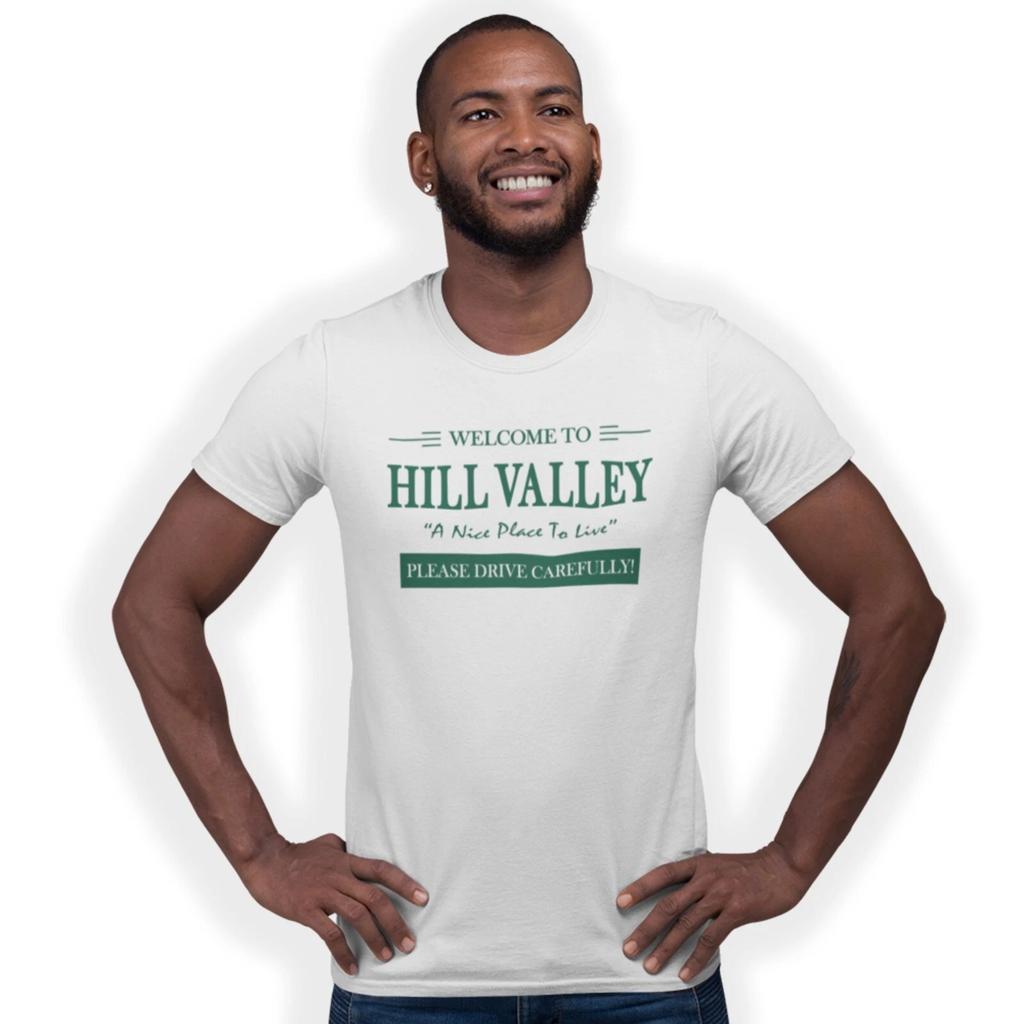 Welcome To Hill Valley Sign T-shirt Back To The Future Sign Movie Prop