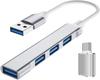 USB USB Конвертер для смартфона USB Совместимый с Mac Chrome и другими удаленными устройствами и многим другим 4-в-1 3.0 Хаб, Высокоскоростное расширение, Легкий,