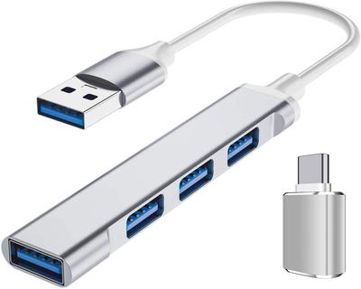USB USB Конвертер для смартфона USB Совместимый с Mac Chrome и другими удаленными устройствами и многим другим 4-в-1 3.0 Хаб, Высокоскоростное расширение, Легкий,