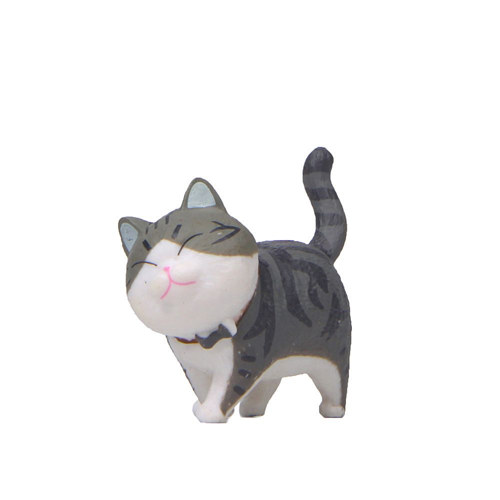 Ornament Funny Design With Bowknot Simulation Animal Model Cartoon Cat Figurine Mini Kitten Statue