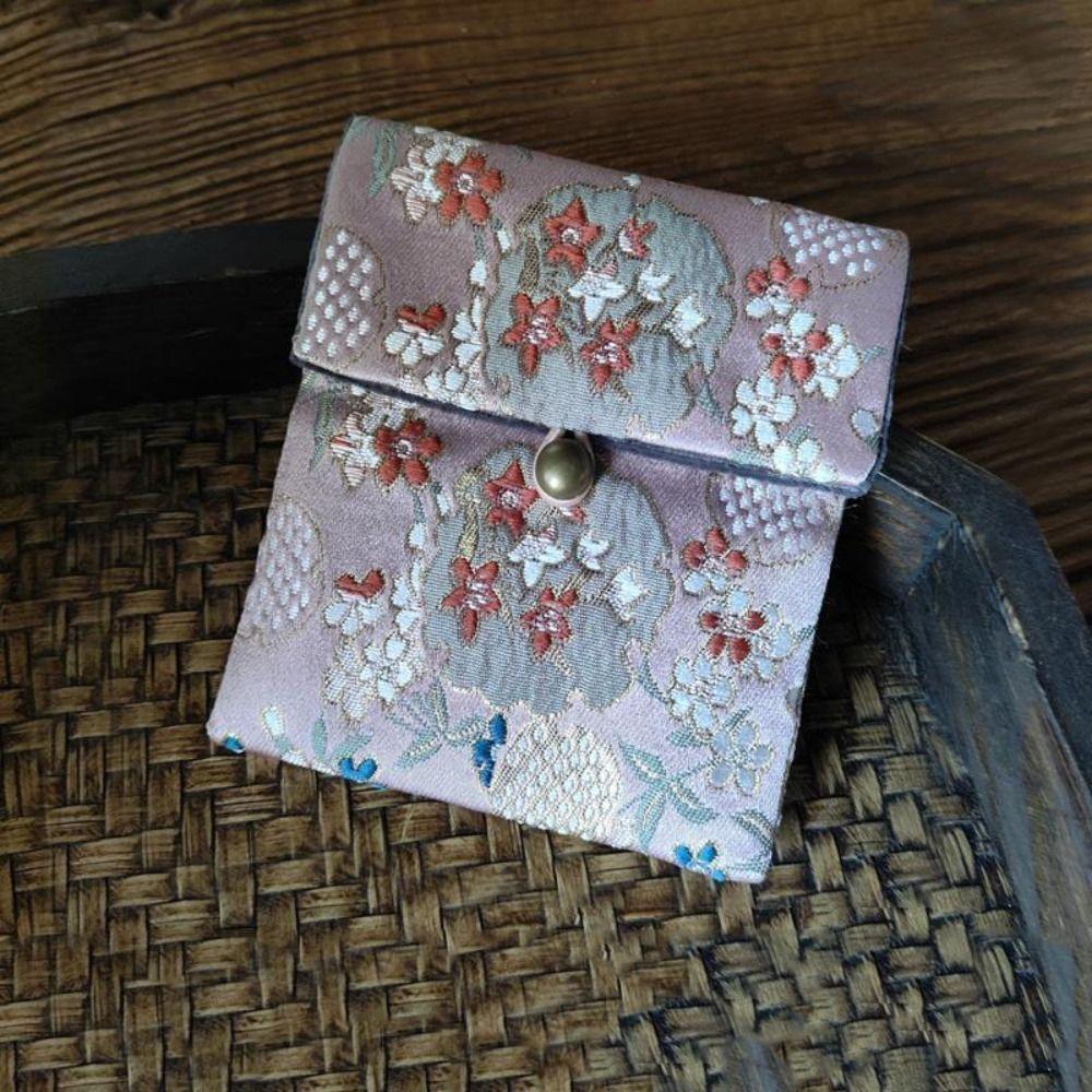 Embroidered Flowers Jewelry Packing Bag Rings Necklace Jewelry Holder Earrings Storage Case Travel