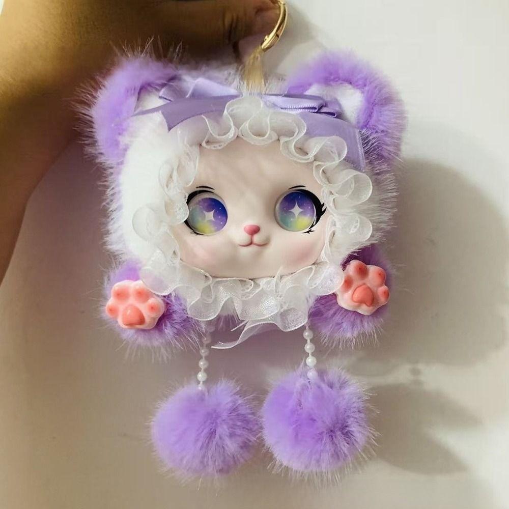 Handmade Plush Doll Keychain Pom Pom Dangles Plush Toy Pendant Doll Bag Charm  Handbag Decoration