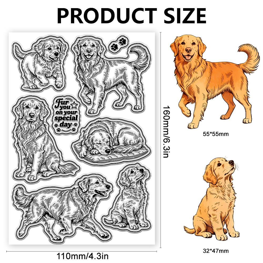 PVC Plastic Clear Stamps for DIY Scrapbooking Photo Album Decorative Cards Making Dog 160x110mm