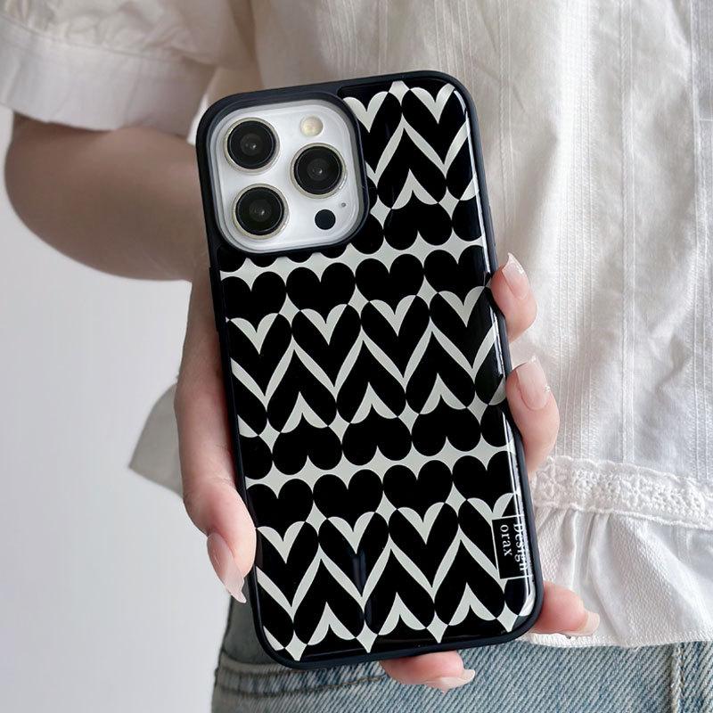 Чехол для телефона из смолы с защитой от падений Арт-дизайн Подходит для HUAWEI mate60pro Черно-белый Поп-узор