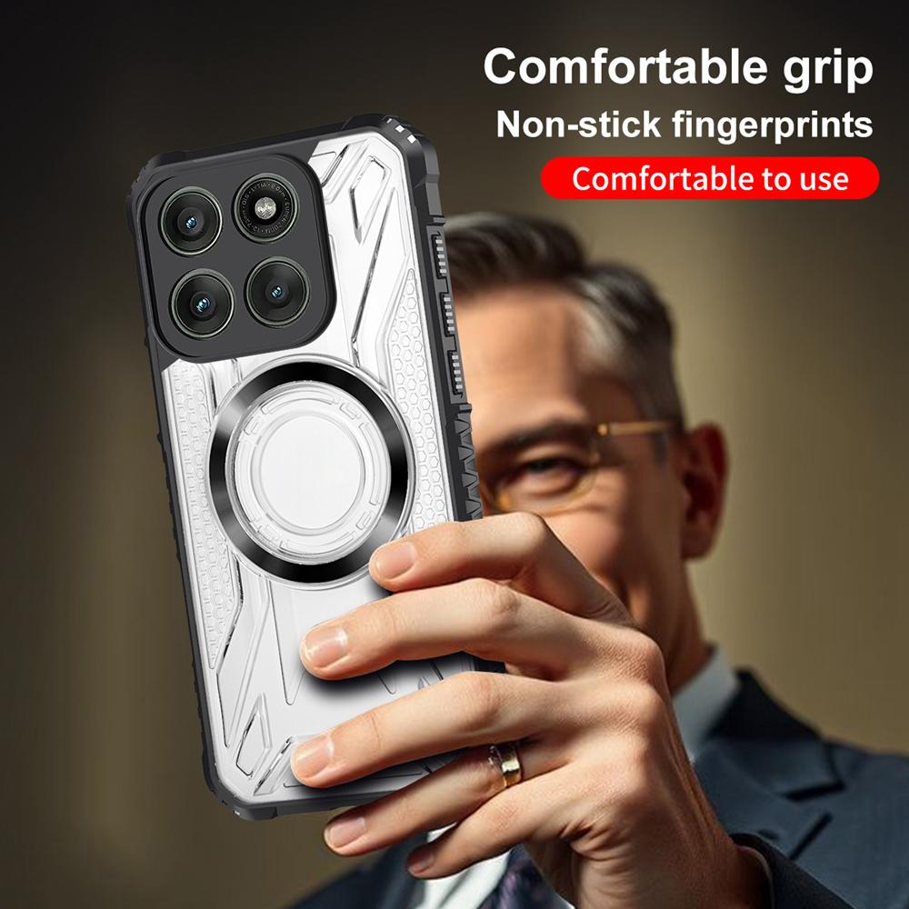 KEYSION Прозрачный магнитный чехол для Motorola Edge 60 Pro 5G Силикон+ПК Ударопрочная задняя крышка для телефона для Edge 60 Fusion 60S