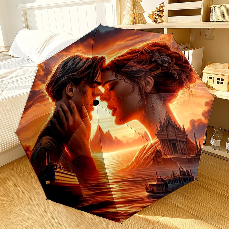 Love On The Tita-nic Umbrella 8-Frame for Travel, camping, Casual Lightweight Portable Umbrella, Essential for every family Holidays Gift