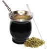 Yerba Mate Cup 304 Stainless Steel Double Wall 8oz Argentine Yerba Mate Gourd with Bombillas and Cleaning Brush