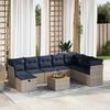 VidaXL Garden Lounge Set 9 Pcs with Grey Cushions Wicker 3325778