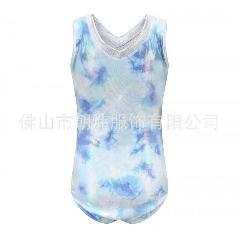 Girls Gymnastics Leotard With Short Pants Hair Accessory Set Dance Practice Wear Kids
