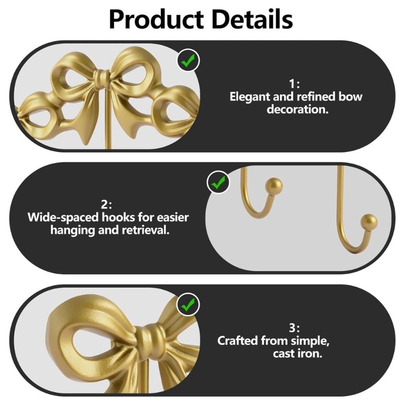 Старинный Металлический Крючок в Форме Банта Легкое Крепление на Стену Прочные Органайзеры для Ванной Комнаты Прихожей