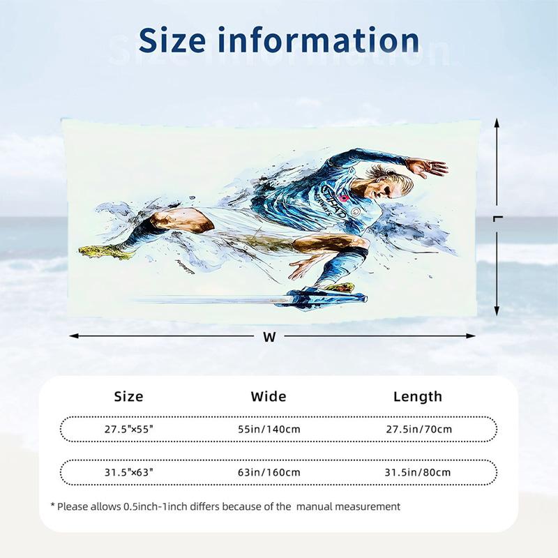 Erling Haaland Beach Towel Soft Microfiber Summer Towel Quick Dry Absorbent Towel for Beach Swimming Pool Travel
