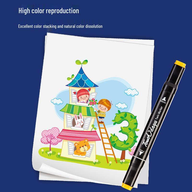 Набор двусторонних спиртовых маркеров TOUCH 80 цветов для детского творчества и рисования манги