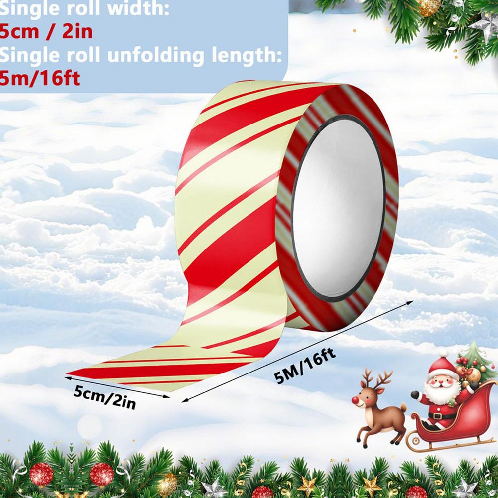 16,4 фута Рождественская предупреждающая лента Сделай сам Рождественская светящаяся в темноте декоративная предупреждающая лента Светящаяся праздничная декоративная лента в рулоне
