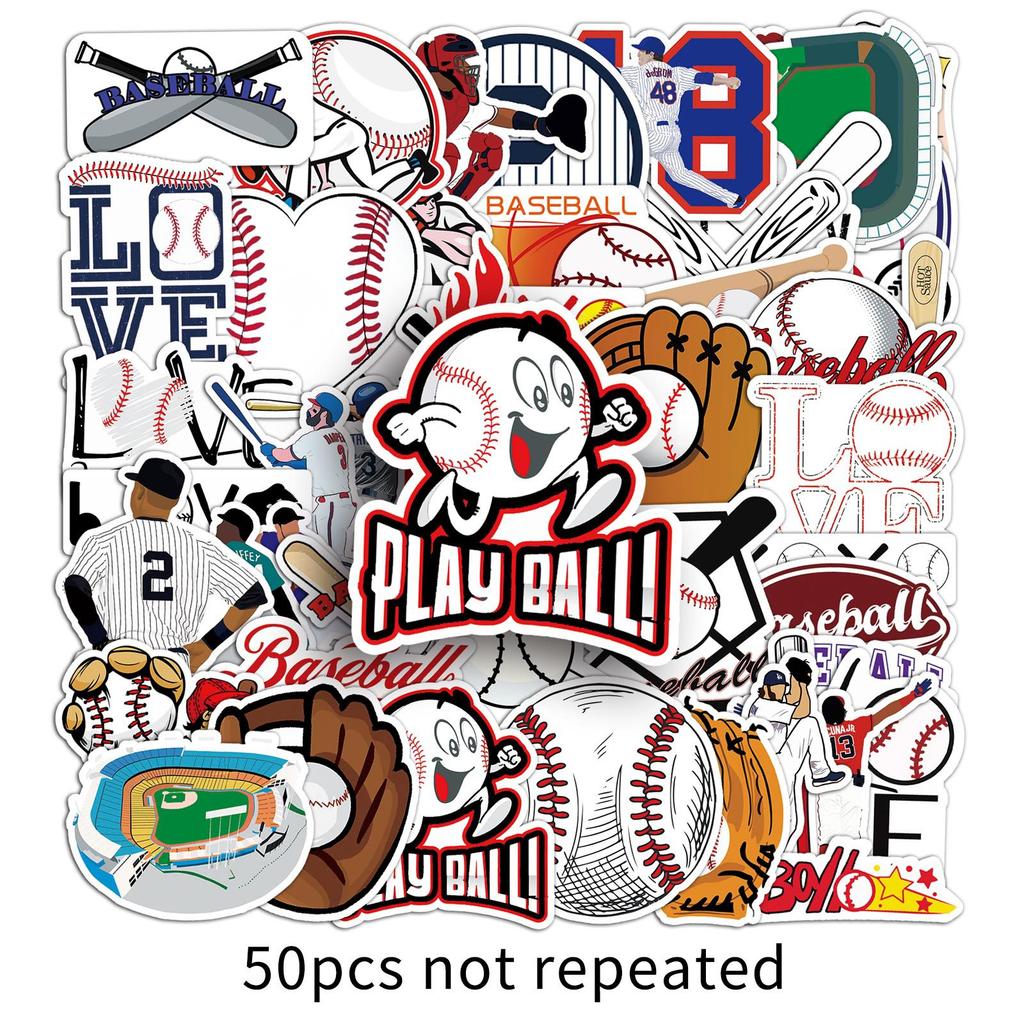 50 Baseball Graffiti Personalized Sports Trend DIY Skateboard Luggage Stickers Waterproof