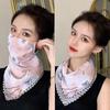 Outdoor Windproof Dustproof Breathable Scarf Mask Triangular Silk Scarf For Girl