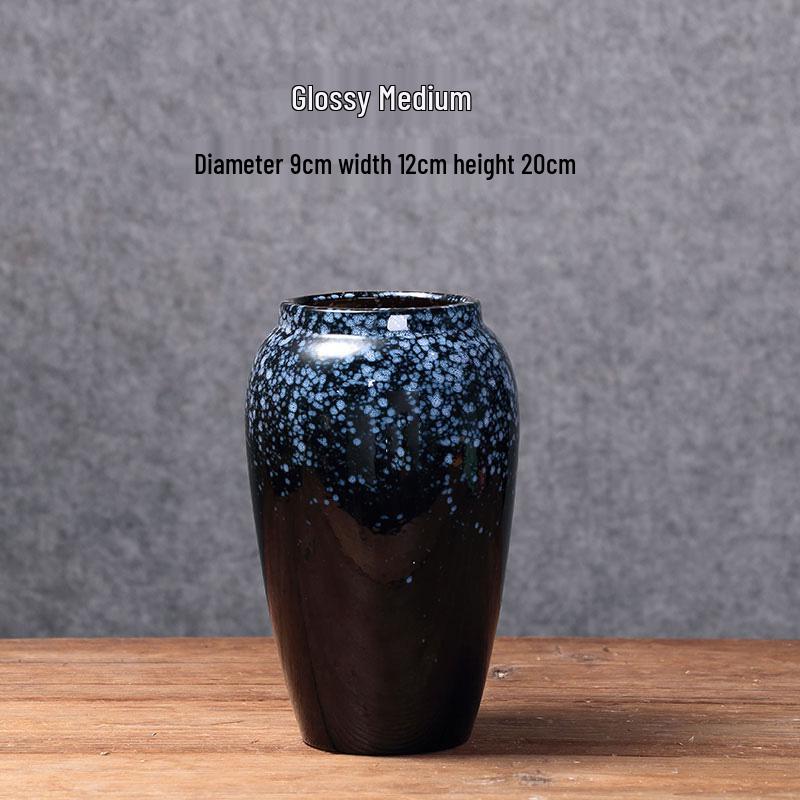 Европейская минималистичная керамическая напольная ваза для гостиной - Икебана и сухоцветы