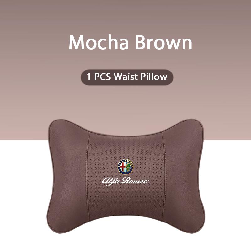 Car Neck Pillows Both Side Pu Leather Headrest Waist Pillow For Alfa Romeo Giulietta Mito 159 Giulia Stelvio 156 147 Tonale IM0
