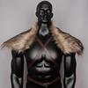 Man Medieval Faux Fur Cape Shoulder Cloak With Chest Strap Faux Fur Collar Retro Viking Fur Cape Halloween Cosplay Costume