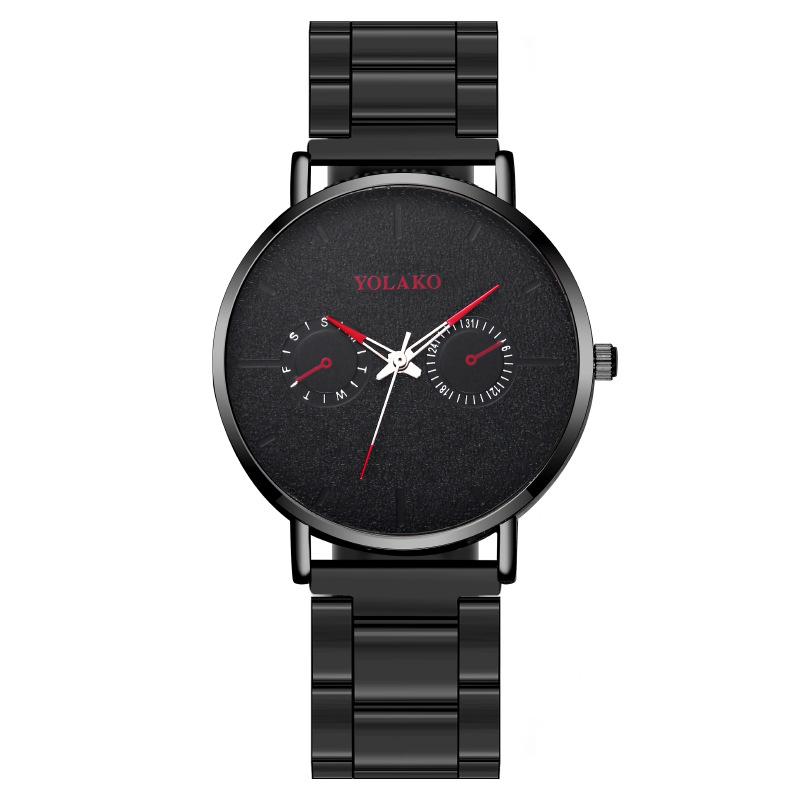 Европейские и американские ультратонкие модные мужские часы с двумя стрелками, мужские часы, кварцевые часы, стальной браслет