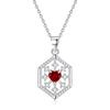 925 Sterling Silver Snowflake Pendant Necklace for Women, Natural Amethyst/Peridot/Topaz Crystal Necklace, Fashion Jewelry