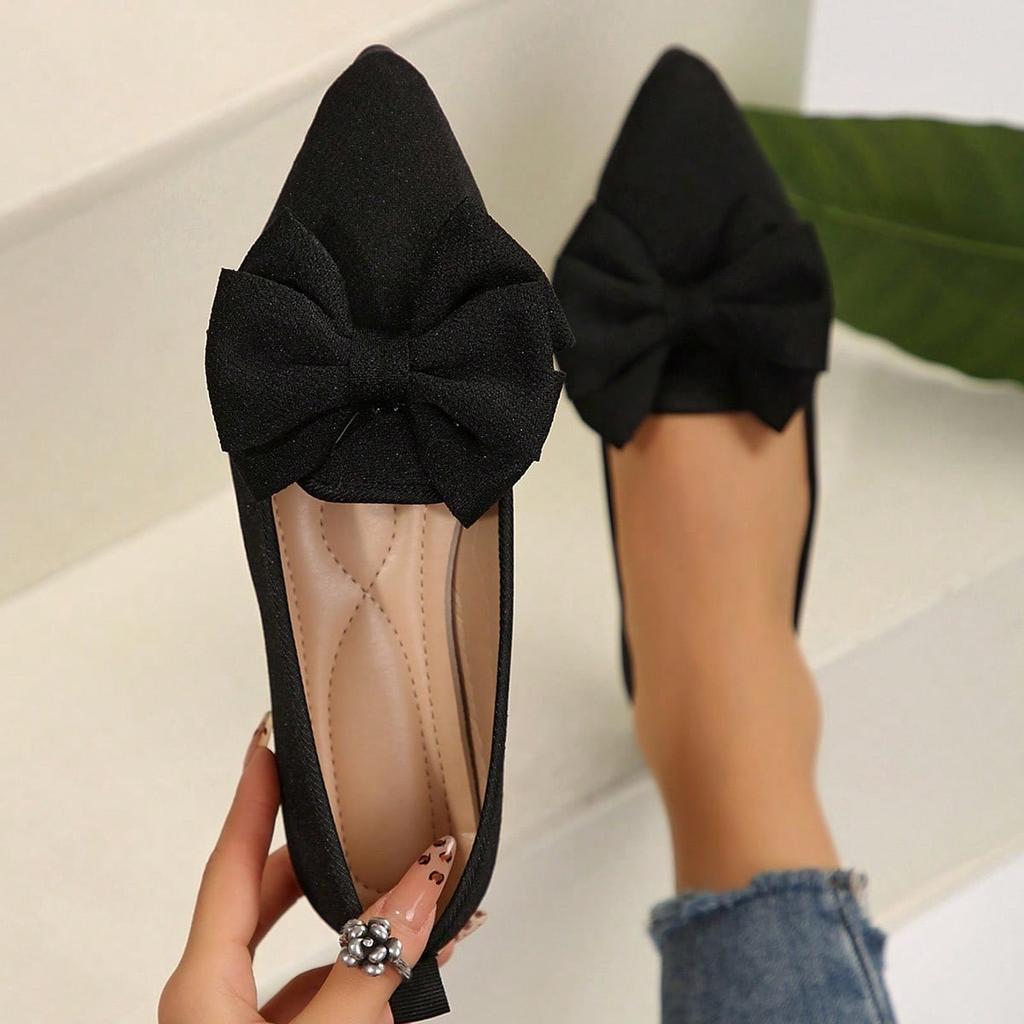 Fashion Women's Shoes Flat-bottomed Pointy Leisure Comfortable Low-top Shoes New Solid Color Bow Decorative Mesh Breathable Lolita Shoes