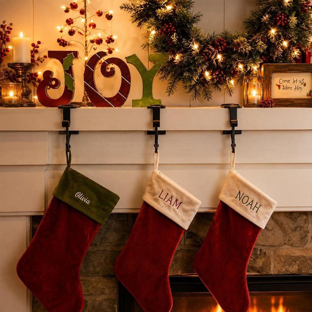Metal Fireplace Mantel Hanger Protective Pads Mantel Garland Hanger Christmas Decorating