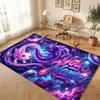 Astronaut Space Theme Soft Crystal Velvet Rug Custom Name & Text Print Non Slip Floor Rug for Bedroom Living Room