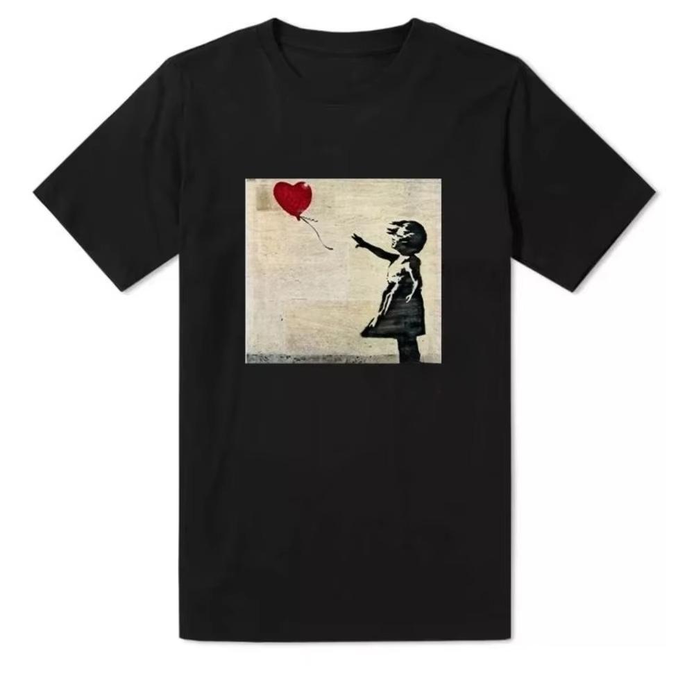 Мода Бэнкси Девочка Выдувает Мозги Красные Бабочки Стрит Арт Мужская Женская Футболка Топ Крутая Повседневная Футболка Гордость Уличная Одежда Мужская Футболка
