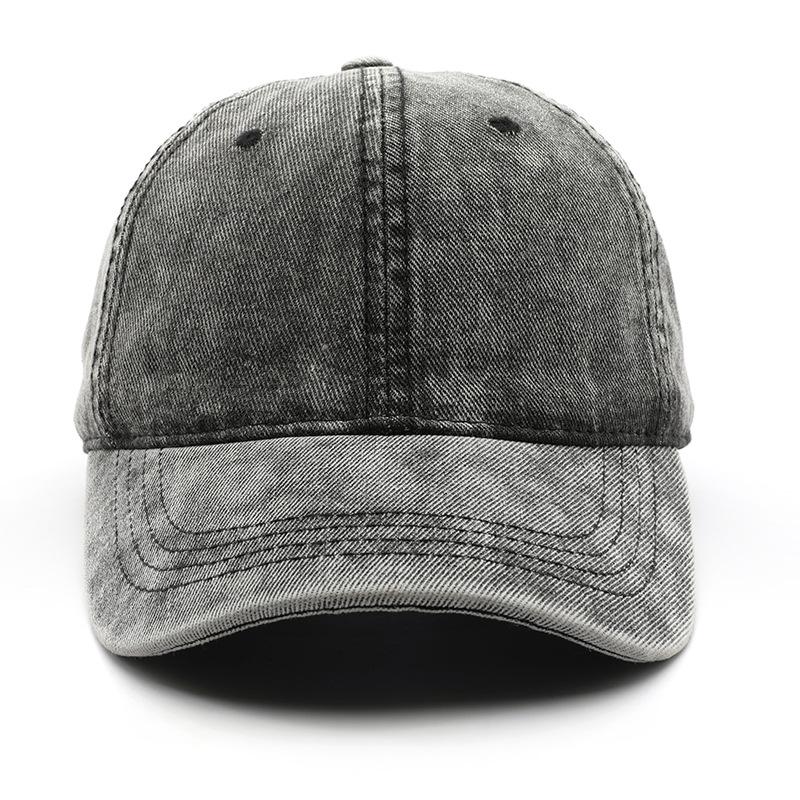 Women's solid-color plain denim baseball cap, suitable for outdoor activities, provides sun protection and shade