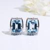Natural Sky Blue Topaz Clasp Earring Oct9*11mm 925 Sterling Silver Fine Jewelry for Women Nice Gift