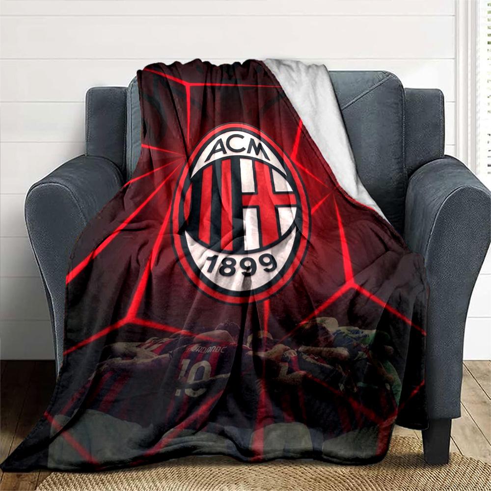 AC Milan Print Flannel Blanket High Quality Warm Comfortable Cover for All Seasons Perfect for Gifts Home Decor